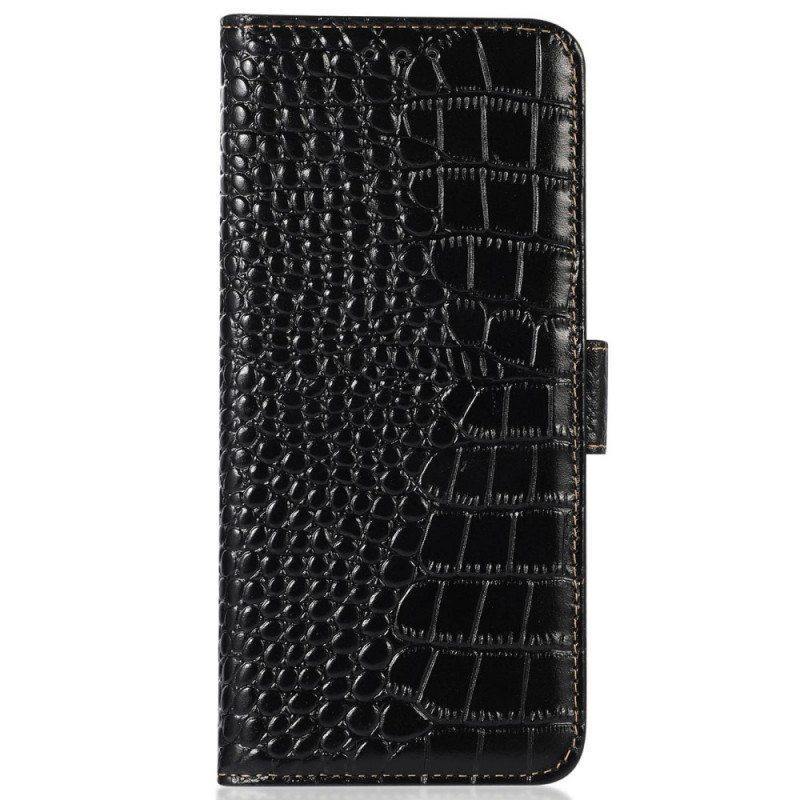 Flip Case Poco X4 GT Rfid Crocodile Style Aitoa Nahkaa