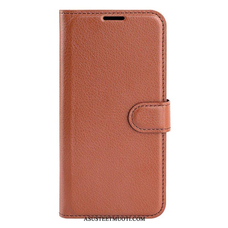 Flip Case Samsung Galaxy A14 / A14 5G Klassinen Keinonahka