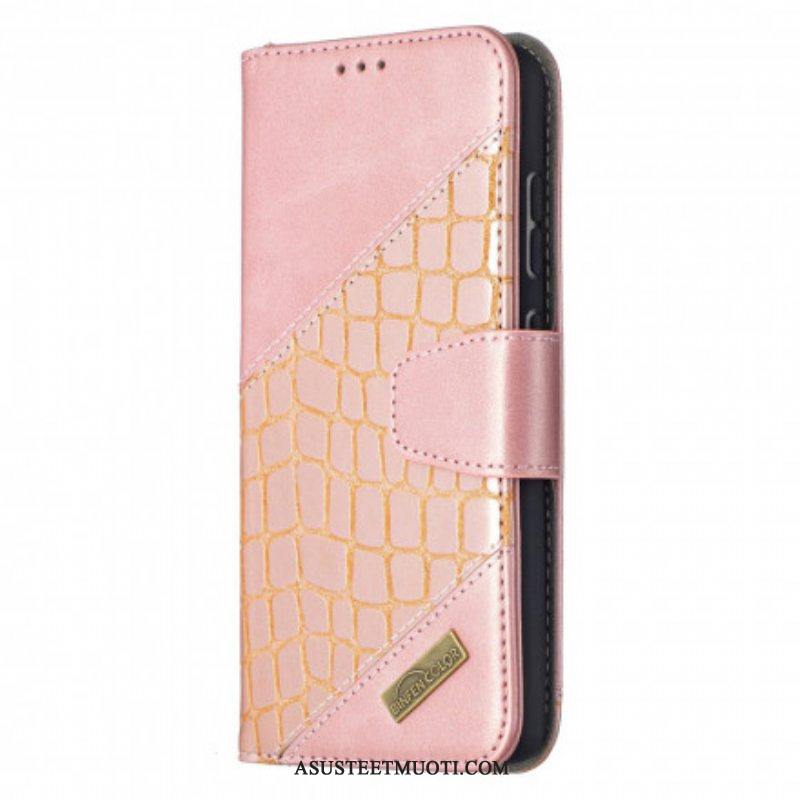 Flip Case Samsung Galaxy A52 4G / A52 5G / A52s 5G Klassinen Krokotiilin Ihoefekti