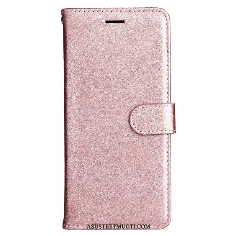 Flip Case Samsung Galaxy A53 5G Suojaketju Kuori Strappy Plain Leather Style