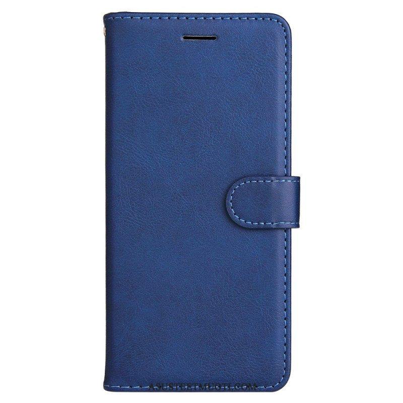 Flip Case Samsung Galaxy A53 5G Suojaketju Kuori Strappy Plain Leather Style