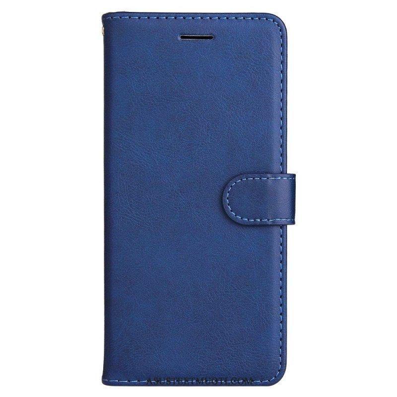 Flip Case Samsung Galaxy A53 5G Suojaketju Kuori Strappy Plain Leather Style