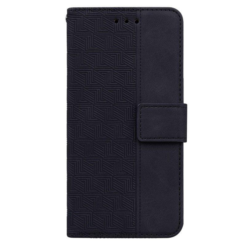 Flip Case Samsung Galaxy A54 5G Huomaamattomat Kuviot Ja Hihna