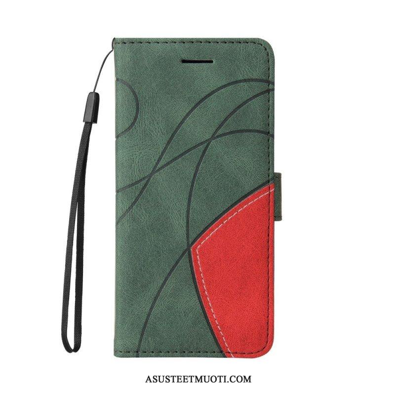 Flip Case Samsung Galaxy M12 / A12 Kaksisävyinen Signature Faux Leather