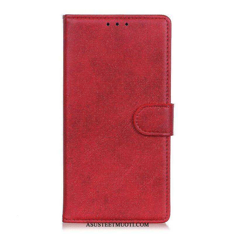 Flip Case Samsung Galaxy M12 / A12 Retro Mattanahkaefekti