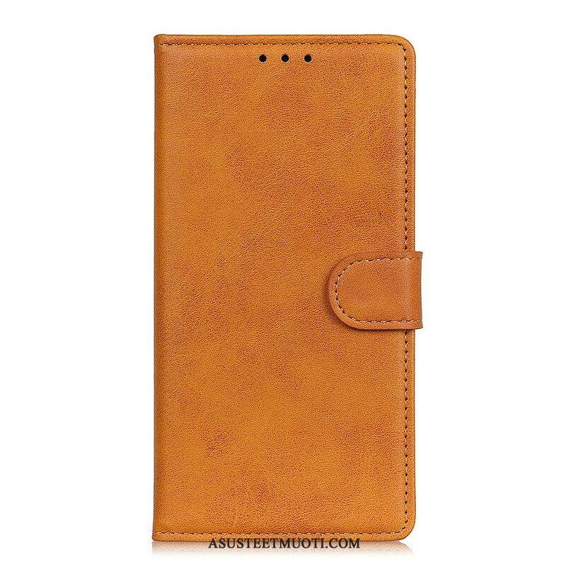 Flip Case Samsung Galaxy M12 / A12 Retro Mattanahkaefekti