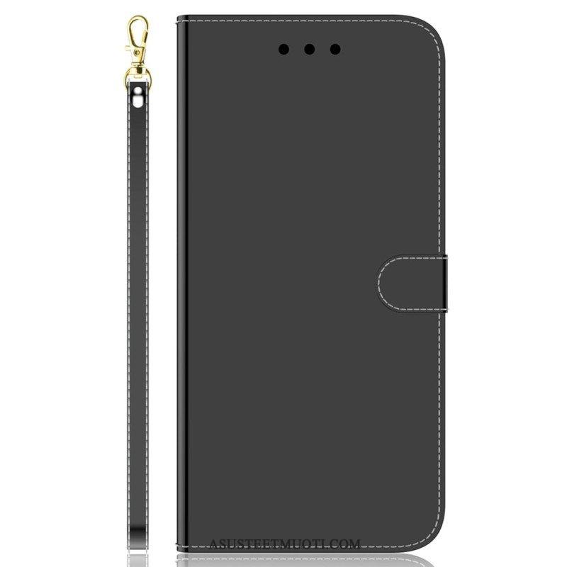 Flip Case Samsung Galaxy M13 Peili Ja Kaulanauha