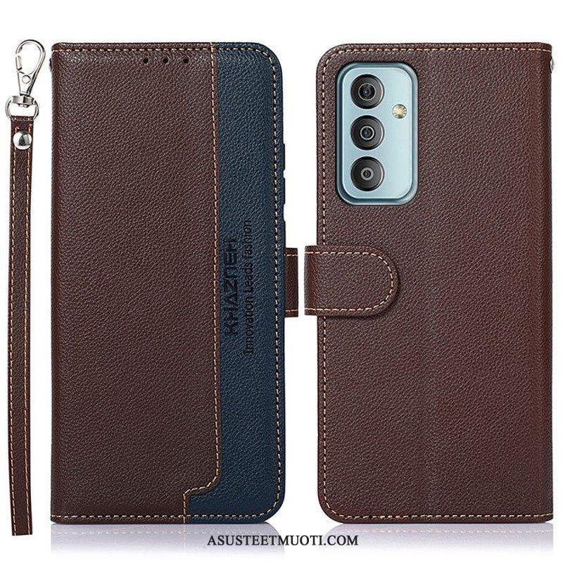 Flip Case Samsung Galaxy M23 5G Litsi Style Rfid Khazneh