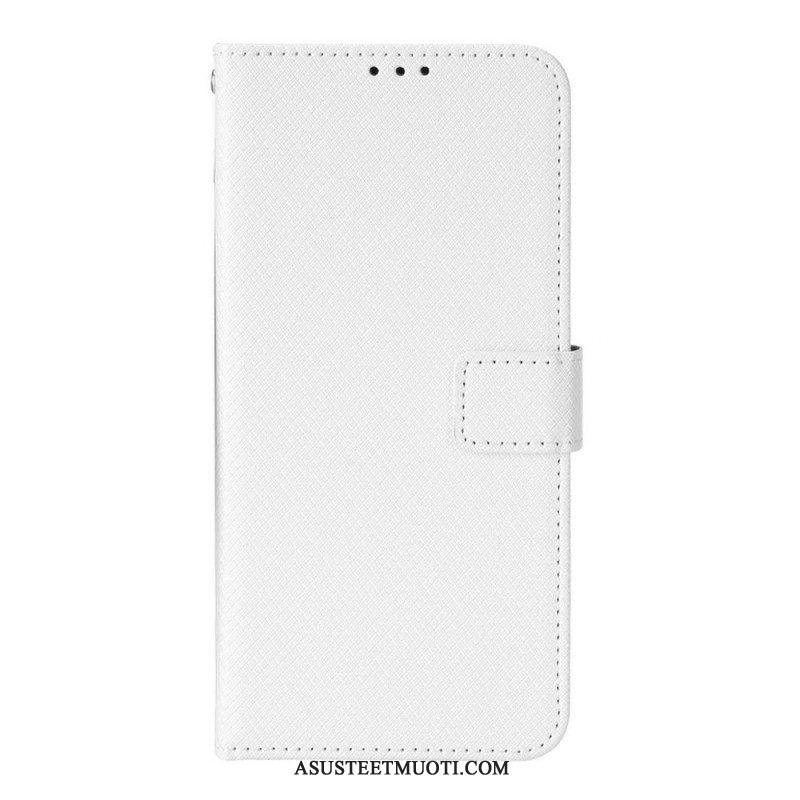 Flip Case Samsung Galaxy M23 5G Teksturoitu Kuvio Hihnalla