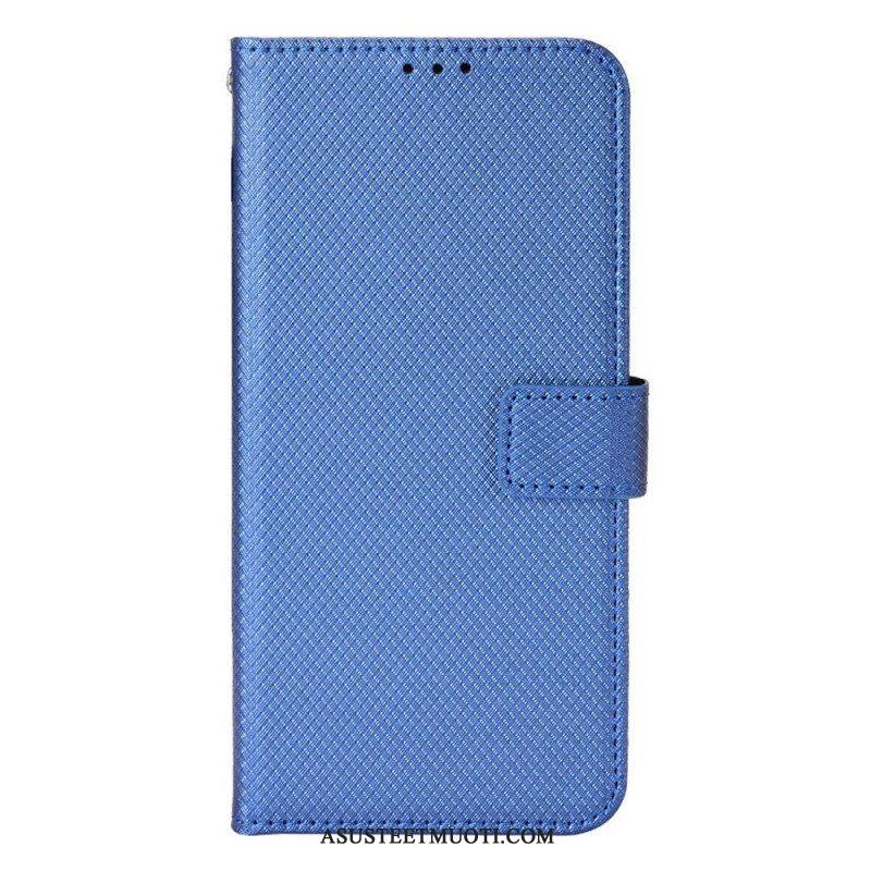 Flip Case Samsung Galaxy M23 5G Teksturoitu Kuvio Hihnalla