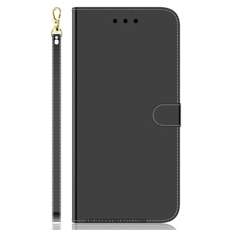 Flip Case Samsung Galaxy M53 5G Peili Ja Kaulanauha