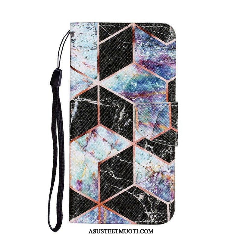 Flip Case Samsung Galaxy S21 FE Geometrinen Marmori Tyyli