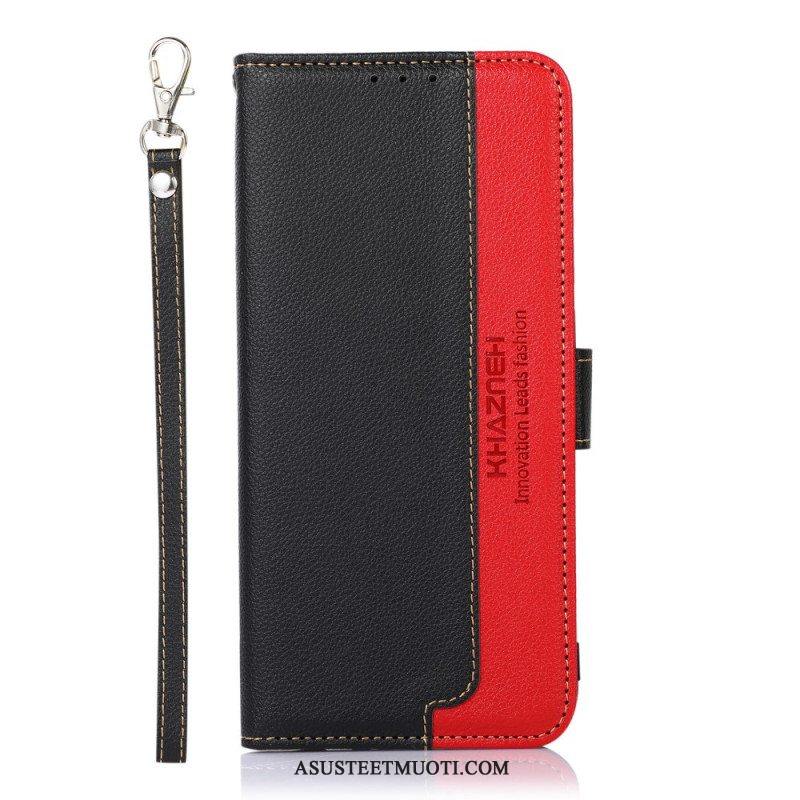 Flip Case Samsung Galaxy S22 Ultra 5G Litsi Style Rfid Khazneh