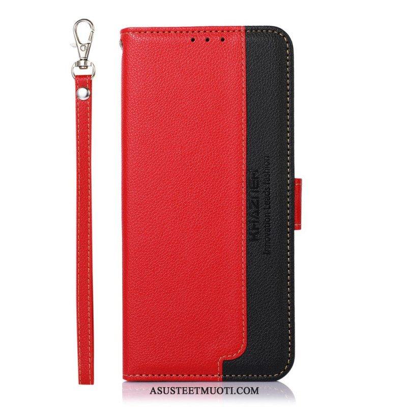 Flip Case Samsung Galaxy S22 Ultra 5G Litsi Style Rfid Khazneh