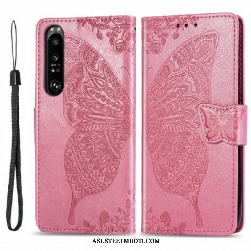 Flip Case Sony Xperia 1 III Puolikkaat Perhoset