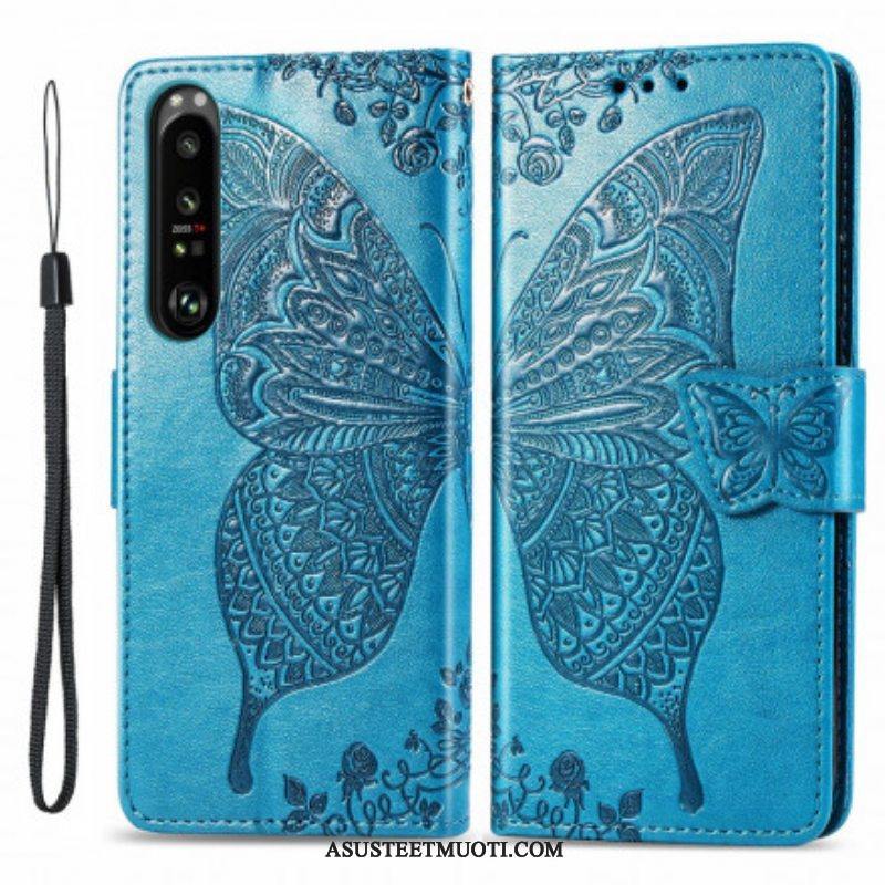 Flip Case Sony Xperia 1 III Puolikkaat Perhoset