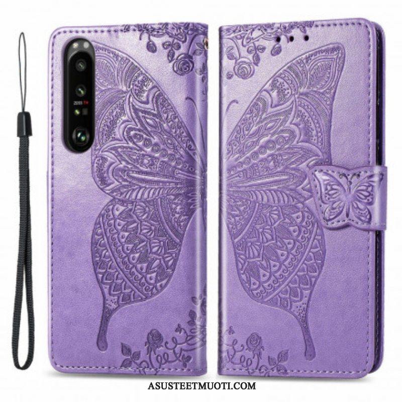 Flip Case Sony Xperia 1 III Puolikkaat Perhoset