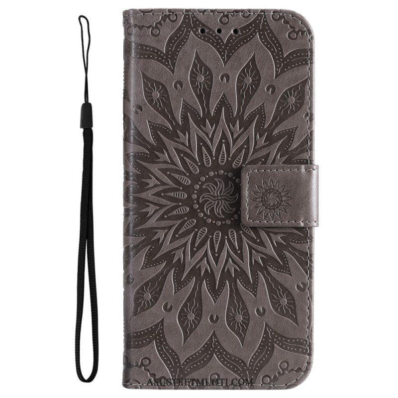 Flip Case Vivo Y22s Mandala-aurinko Kaulanauhalla