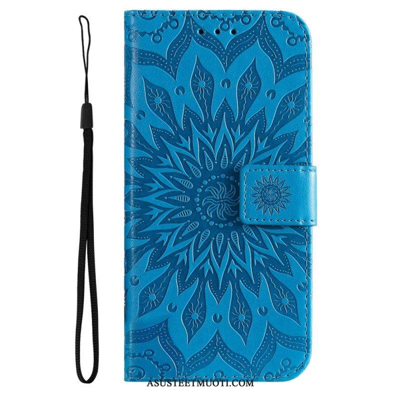 Flip Case Vivo Y22s Mandala-aurinko Kaulanauhalla