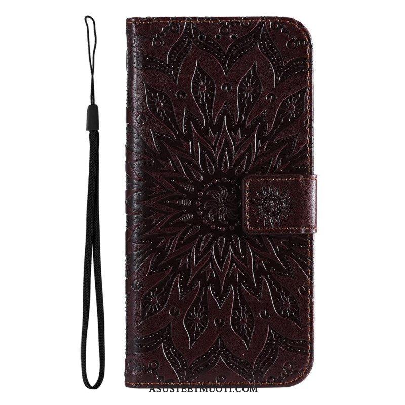 Flip Case Vivo Y22s Mandala-aurinko Kaulanauhalla