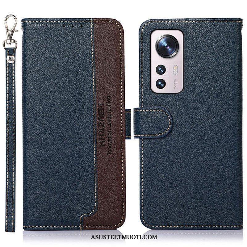 Flip Case Xiaomi 12 Pro Litsi Style Rfid Khazneh