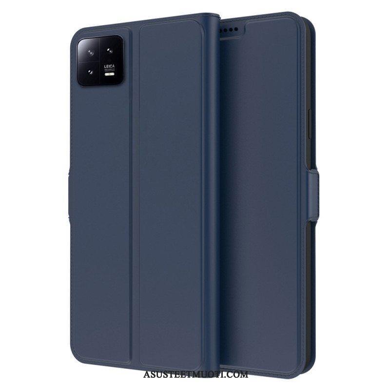 Flip Case Xiaomi 13 Ohut Nahkaefekti