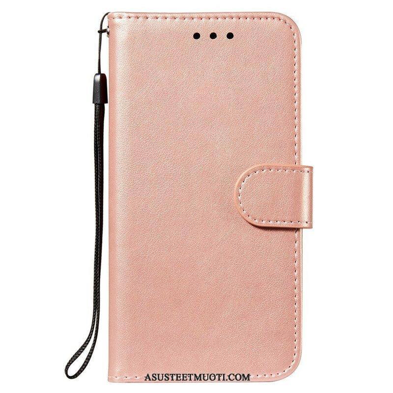 Flip Case Xiaomi Redmi Note 10 5G Nahkainen Muotoilu Hihnalla