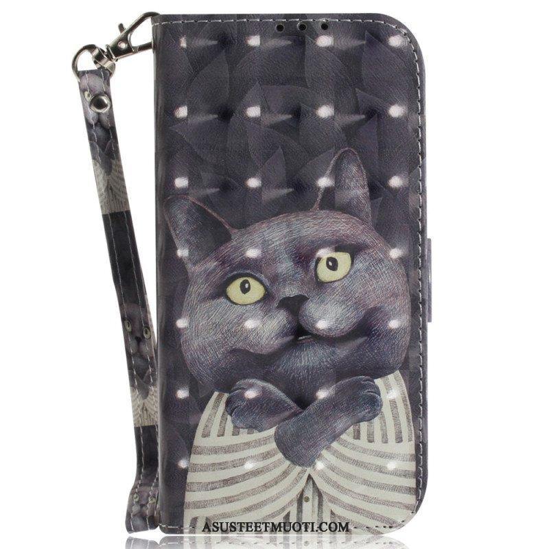 Flip Case Xiaomi Redmi Note 12 4G Suojaketju Kuori Alkuperäinen Thong Cat