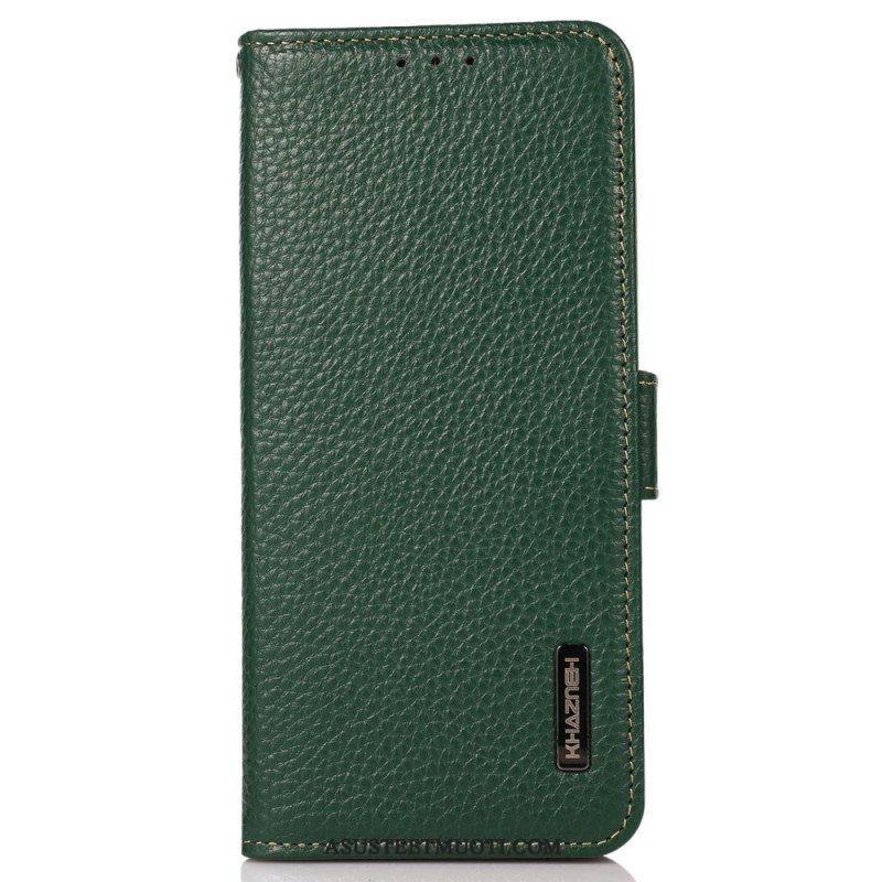 Flip Case Xiaomi Redmi Note 12 Pro Litsi Nahka Khazneh Rfid