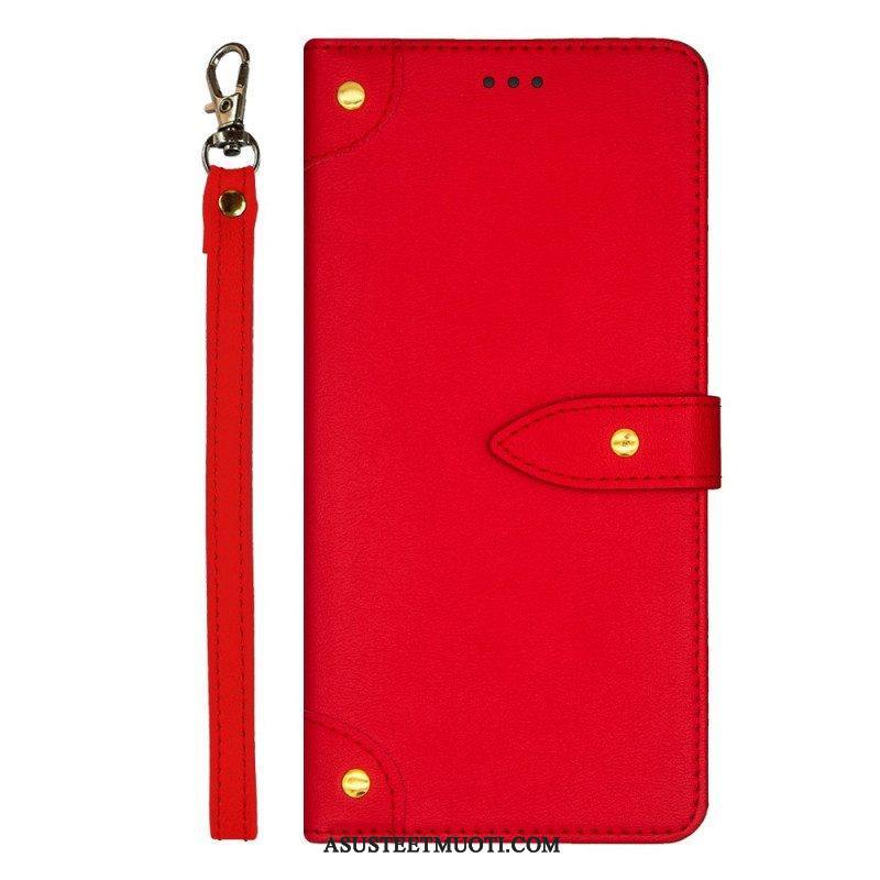 Flip Case Xiaomi Redmi Note 12 Pro Plus Niitit Ja Hihna Idewei