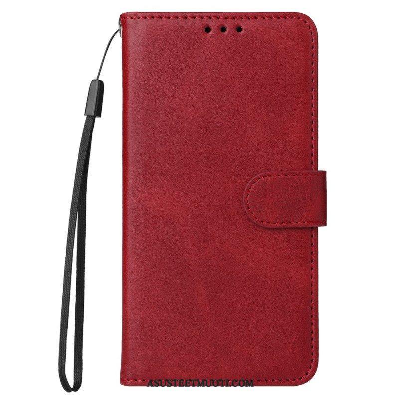 Flip Case Xiaomi Redmi Note 12 Pro Plus Suojaketju Kuori Tavallinen Hihnalla