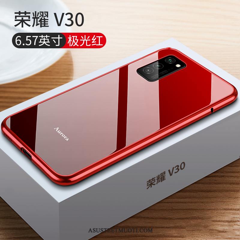 Honor View30 Kuori Kuoret Lasi Ultra Net Red Metalli Kehys