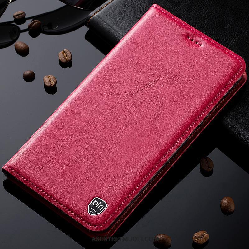 Htc Desire 10 Lifestyle Kuori Kuoret Nahkakotelo Aito Nahka Kukkakuvio Punainen