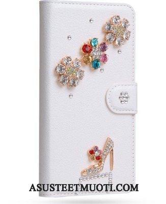 Htc Desire 728 Kuori Kuoret Läpinäkyvä Puhelimen Nahkakotelo Rhinestone Inlay