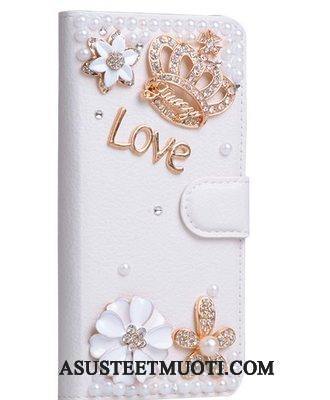 Htc Desire 728 Kuori Kuoret Läpinäkyvä Puhelimen Nahkakotelo Rhinestone Inlay