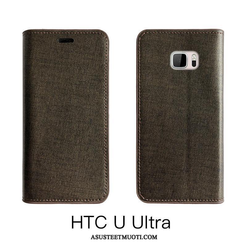 Htc U Ultra Kuoret Aito Nahka Kuori All Inclusive Suojaus Harmaa