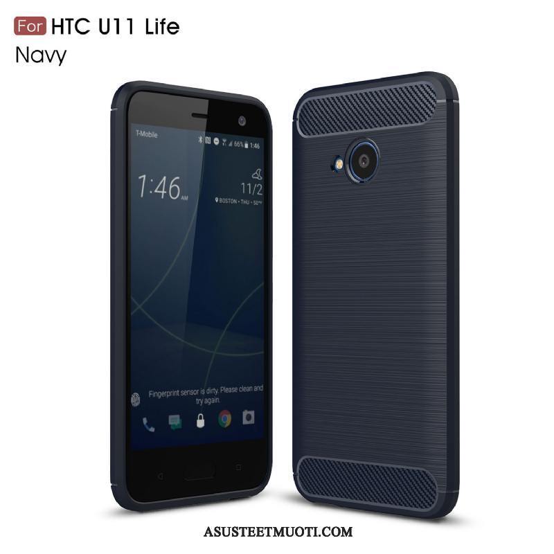 Htc U11 Life Kuoret Silikoni Nahka Pehmeä Neste Kukkakuvio Kuitu