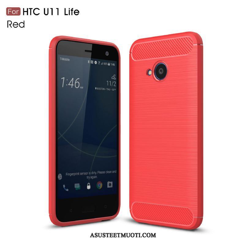 Htc U11 Life Kuoret Silikoni Nahka Pehmeä Neste Kukkakuvio Kuitu