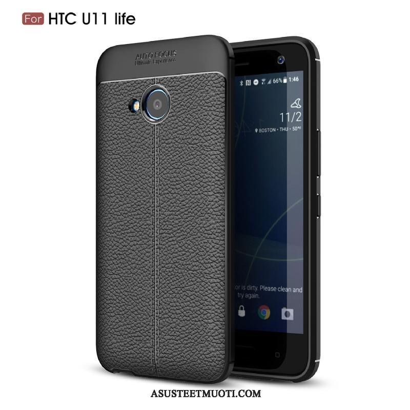 Htc U11 Life Kuoret Silikoni Nahka Pehmeä Neste Kukkakuvio Kuitu