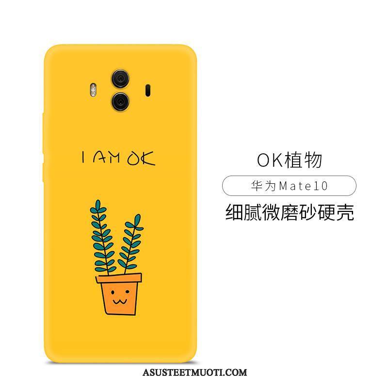 Huawei Mate 10 Kuoret Keltainen Kova Maalaus Yksinkertainen Pesty Suede