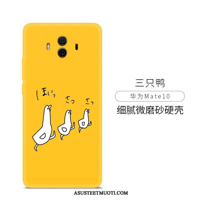 Huawei Mate 10 Kuoret Keltainen Kova Maalaus Yksinkertainen Pesty Suede