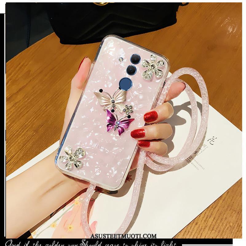 Huawei Mate 20 Lite Kuoret Net Red Rhinestone Inlay Silikoni Murtumaton Valkoinen