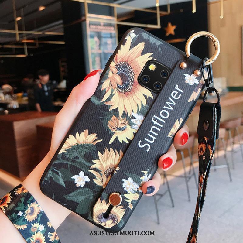 Huawei Mate 20 Rs Kuoret Pesty Suede Kotelo Taide Persoonallisuus Musta