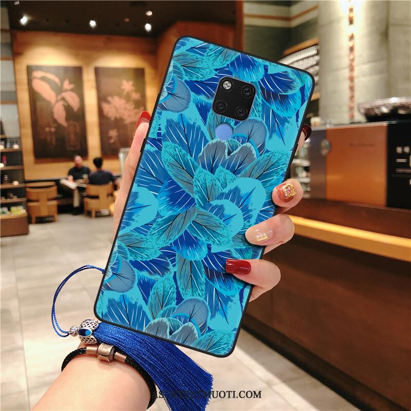 Huawei Mate 20 X (5g) Kuori Kuoret Etninen Pesty Suede Sininen Puhelimen Murtumaton