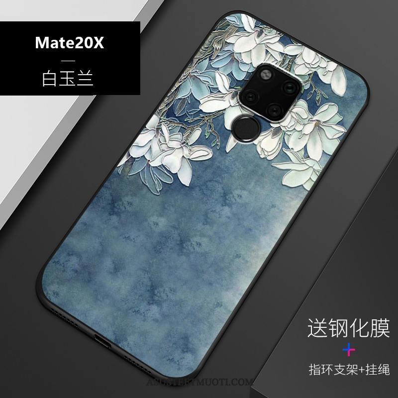 Huawei Mate 20 X Kuoret Persoonallisuus Sininen Puhelimen Kuori Kohokuviointi