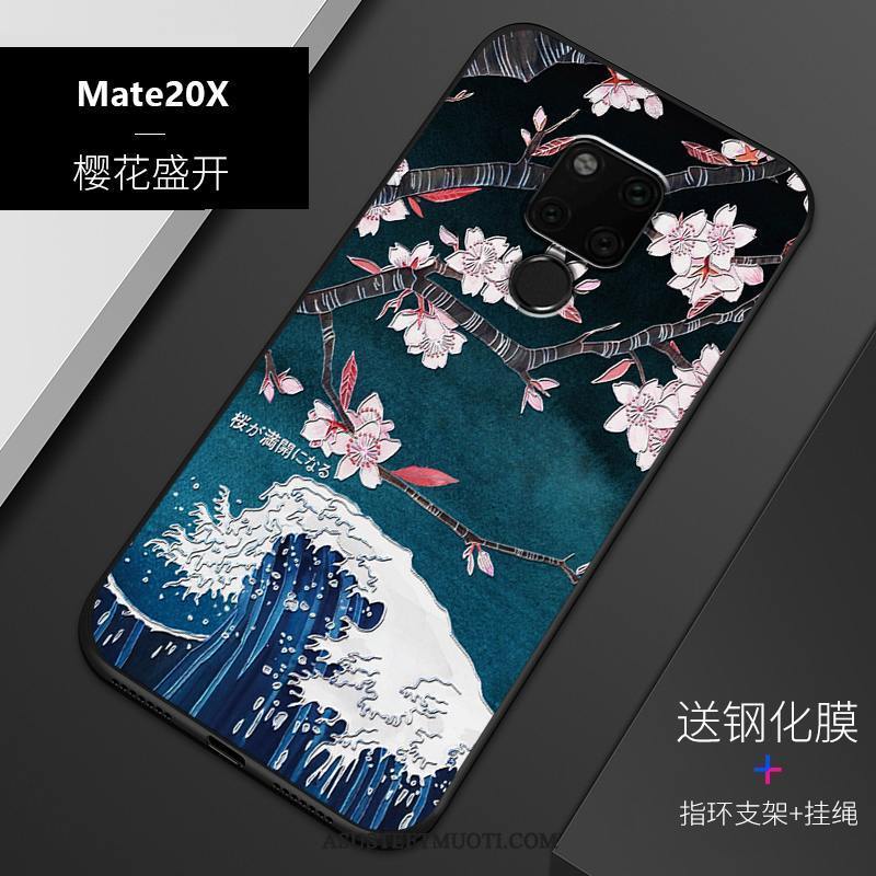 Huawei Mate 20 X Kuoret Persoonallisuus Sininen Puhelimen Kuori Kohokuviointi