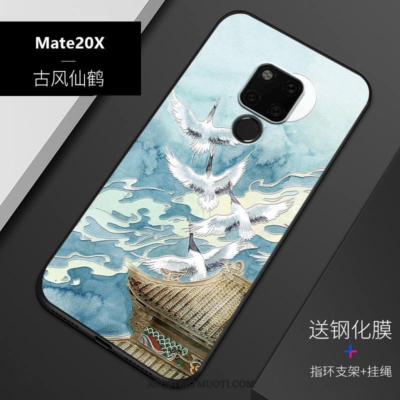 Huawei Mate 20 X Kuoret Persoonallisuus Sininen Puhelimen Kuori Kohokuviointi