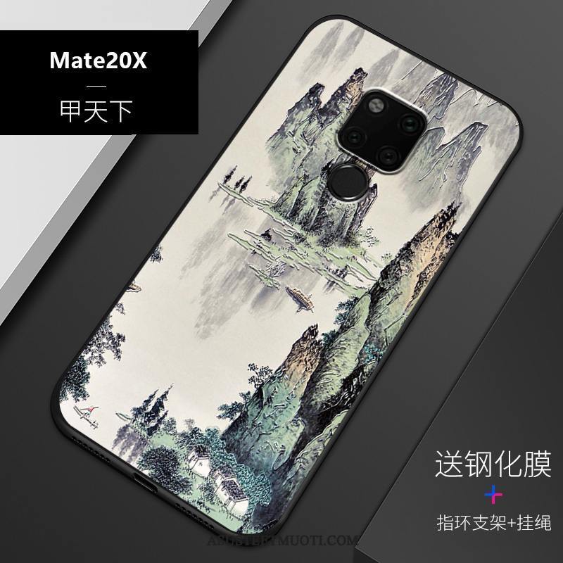 Huawei Mate 20 X Kuoret Persoonallisuus Sininen Puhelimen Kuori Kohokuviointi