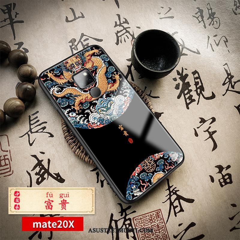 Huawei Mate 20 X Kuori Kuoret Lasi Puhelimen Suojaus Kiinalainen Tyyli Trendi
