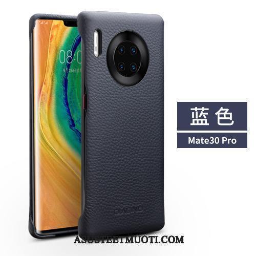 Huawei Mate 30 Pro Kuori Kuoret Takakansi Nahkakotelo Yksinkertainen Punainen